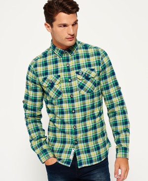 Superdry Refined Lumberjack Férfi Hosszú Ujjú Ing Zöld | DCLXF5978